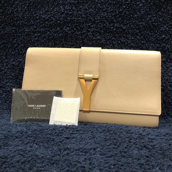 SAINT LAURENT Chyc "Y" Leather Clutch NWT - Picture 5 of 10